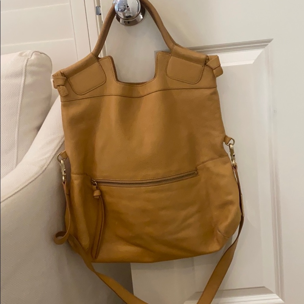 Foley + Corinna sand leather handle bag